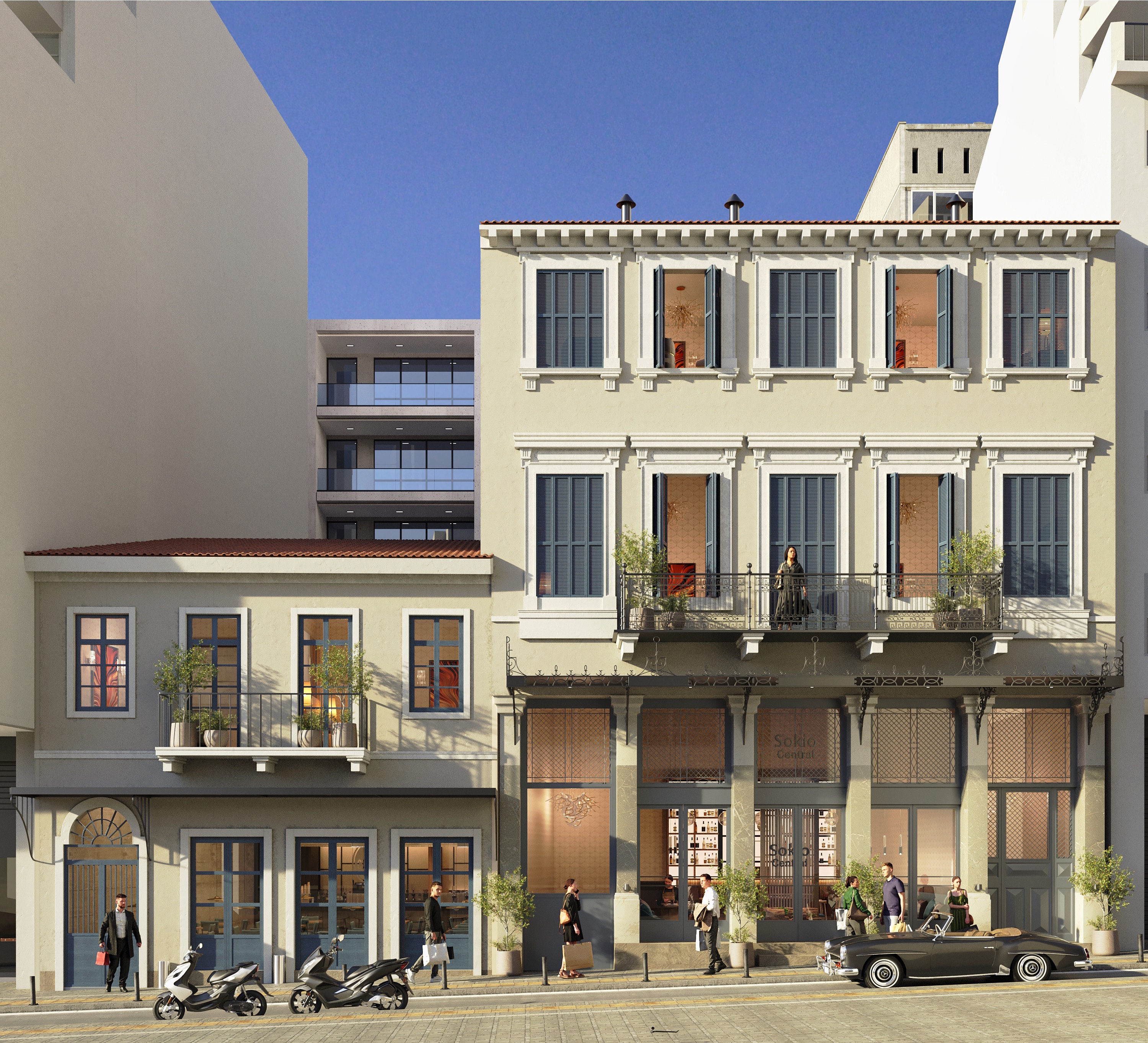 SOKIO·CENTRAL Hotel street view with balconies